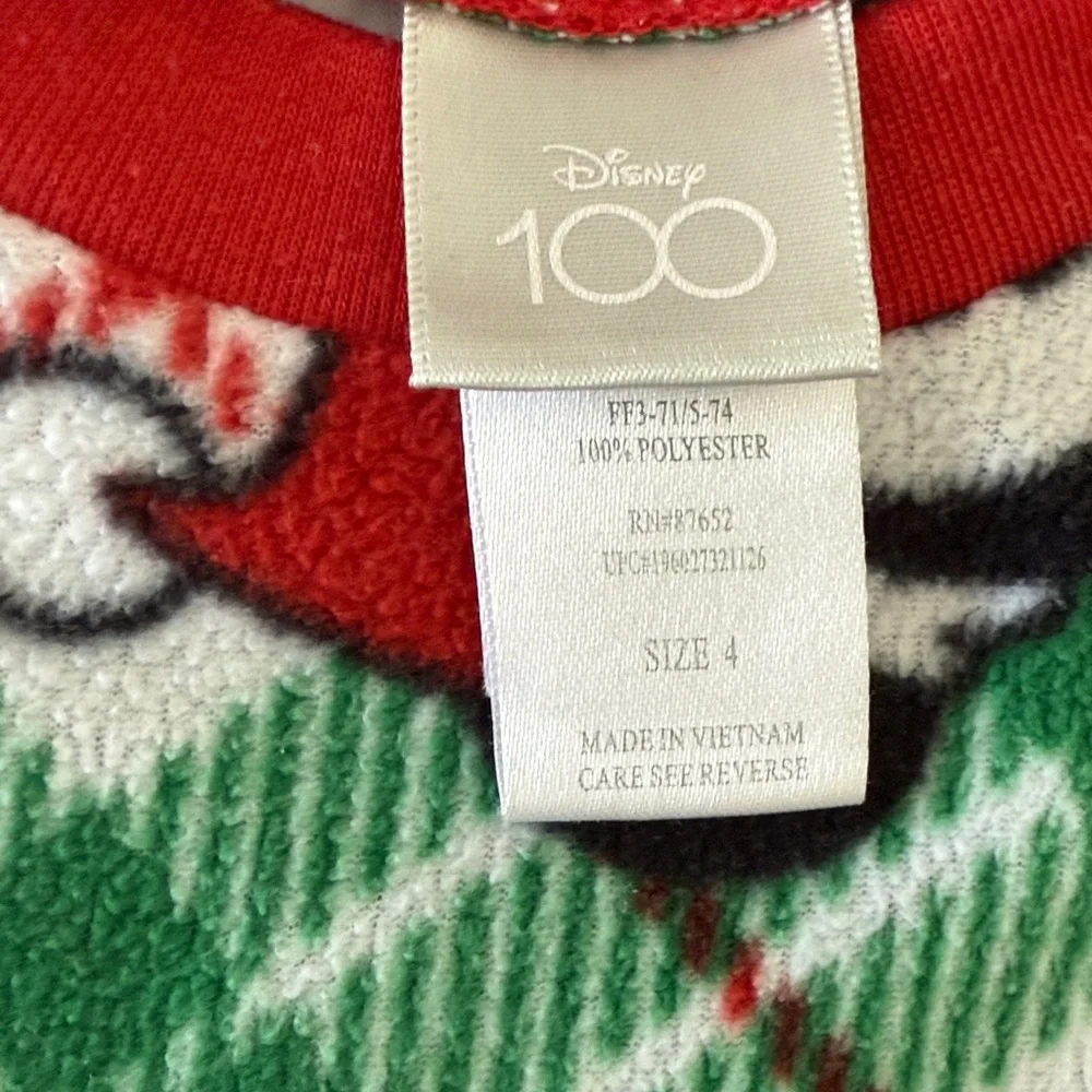 Disney 100 Mickey Mouse and Minnie Green and Red Plaid Pajama Set